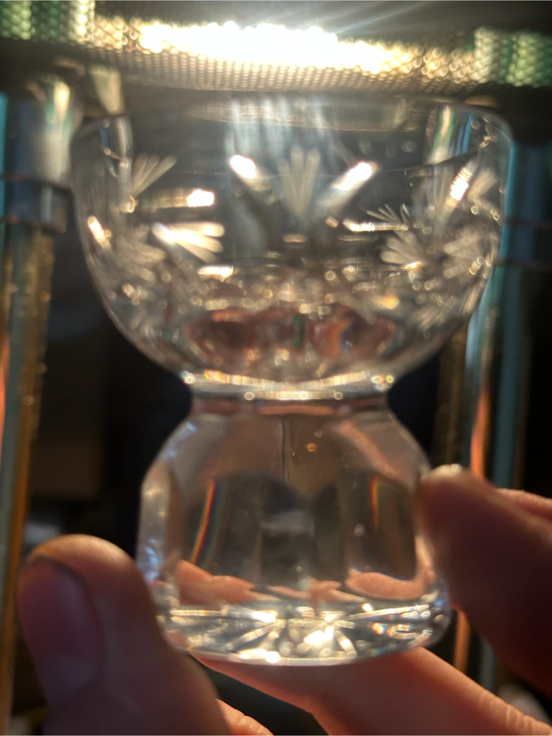 Set of 4 cut crystal cordial glasses - photo 3