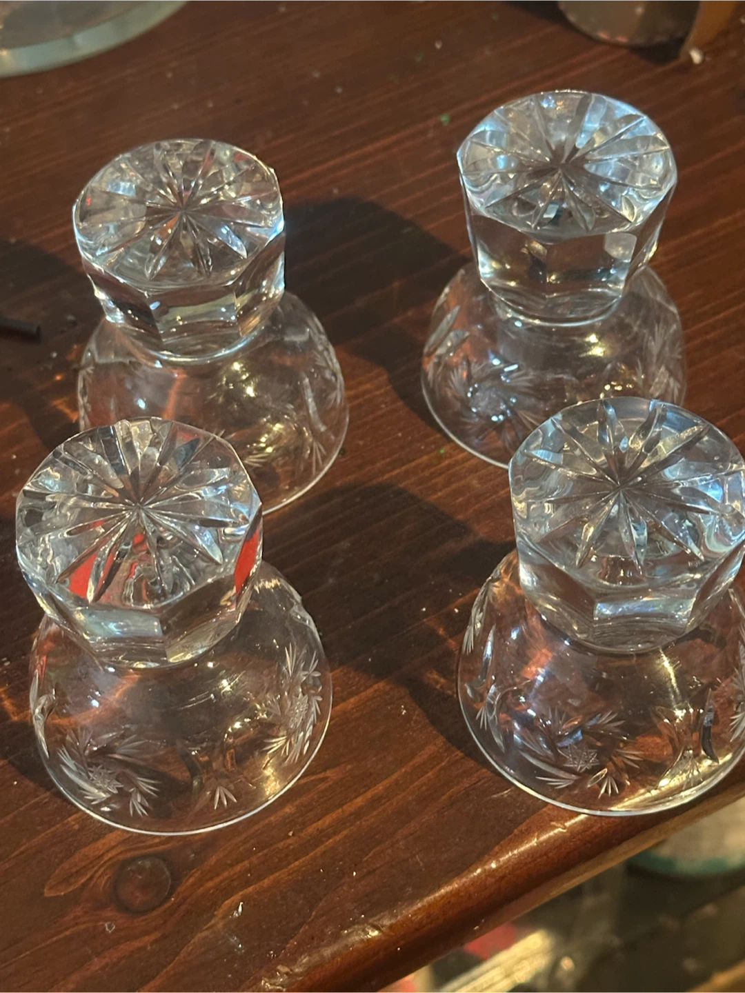 Set of 4 cut crystal cordial glasses - photo 4