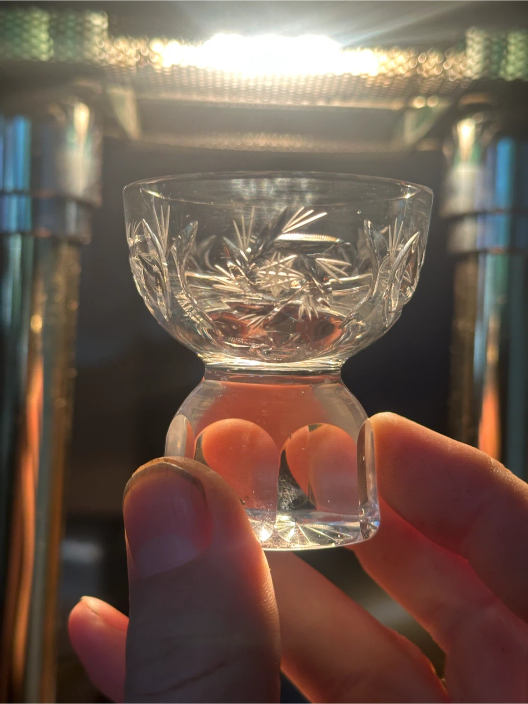 Set of 4 cut crystal cordial glasses - photo 5