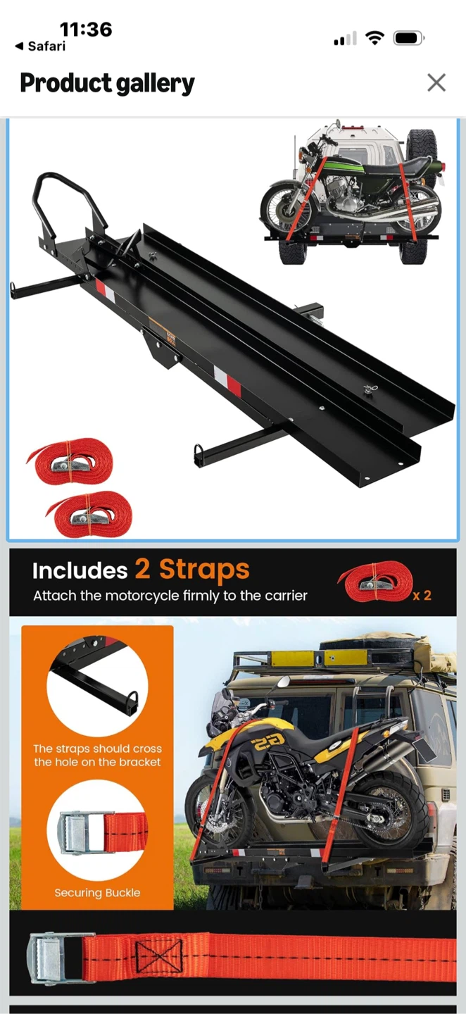 Goplus 600LBS Motorcycle Carrier Hitch Mount