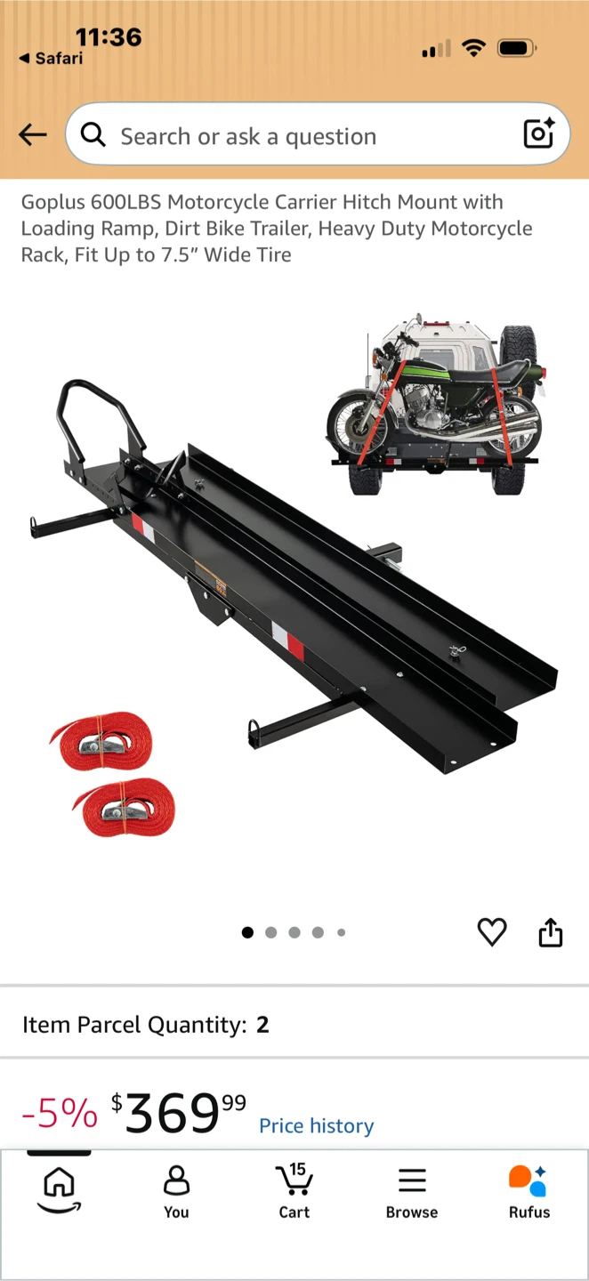 Goplus 600LBS Motorcycle Carrier Hitch Mount - photo 3