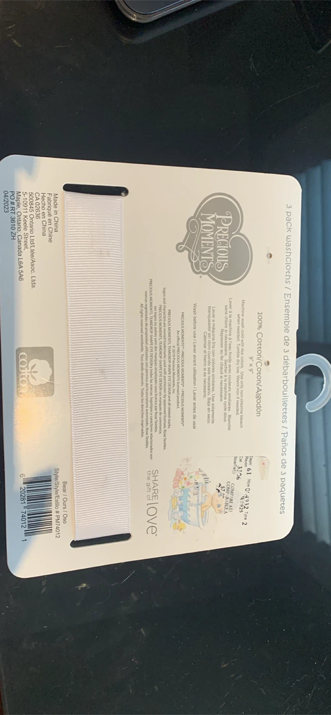 New- Precious Moments Cuddle Bear Washcloths (3 Pack) - photo 2