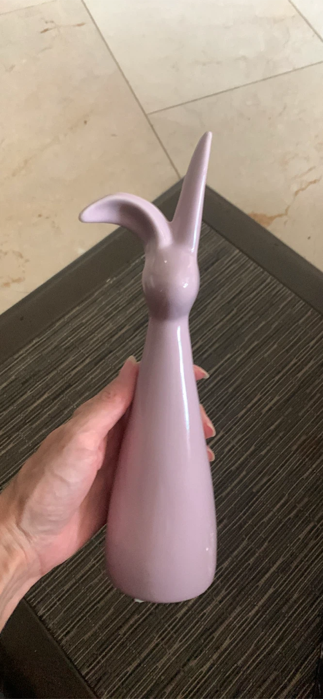Purple Ceramic Bunny Figurine
