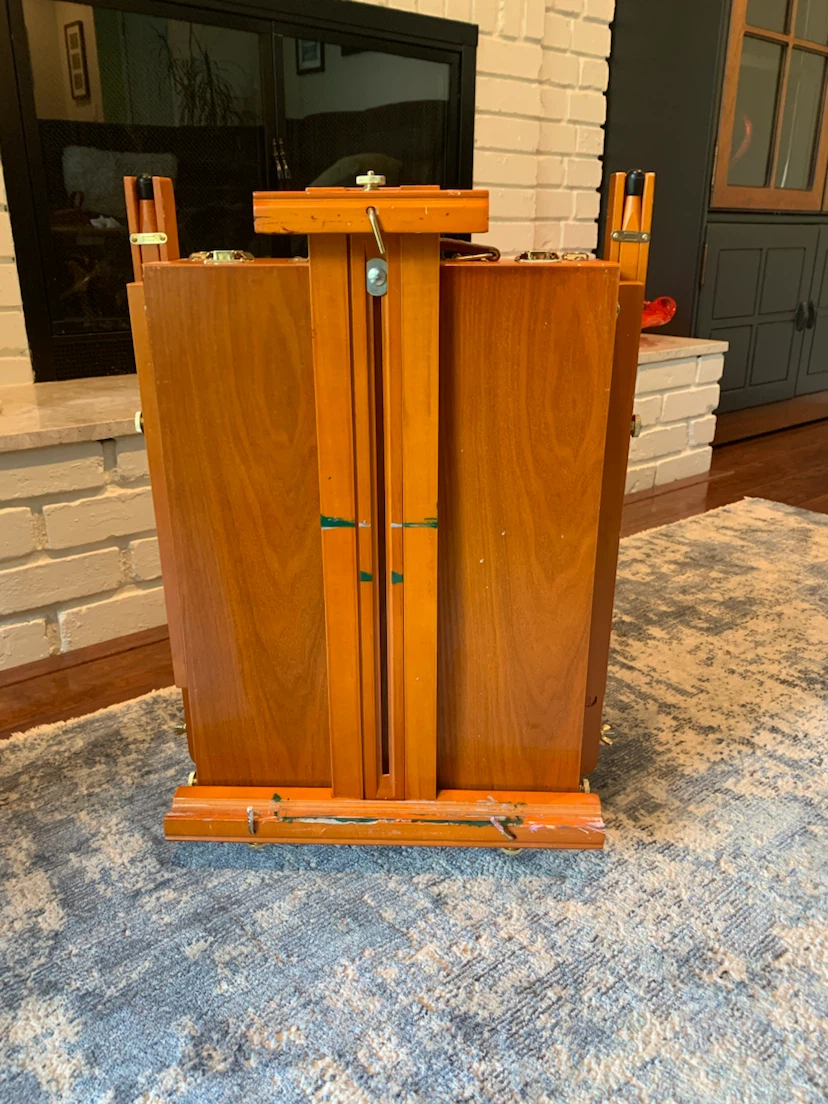Wooden Art Easel with Paint Tubes and Brushes - photo 3