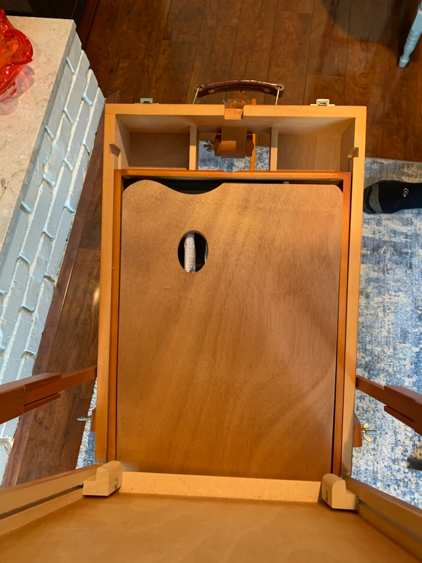 Wooden Art Easel with Paint Tubes and Brushes - photo 4