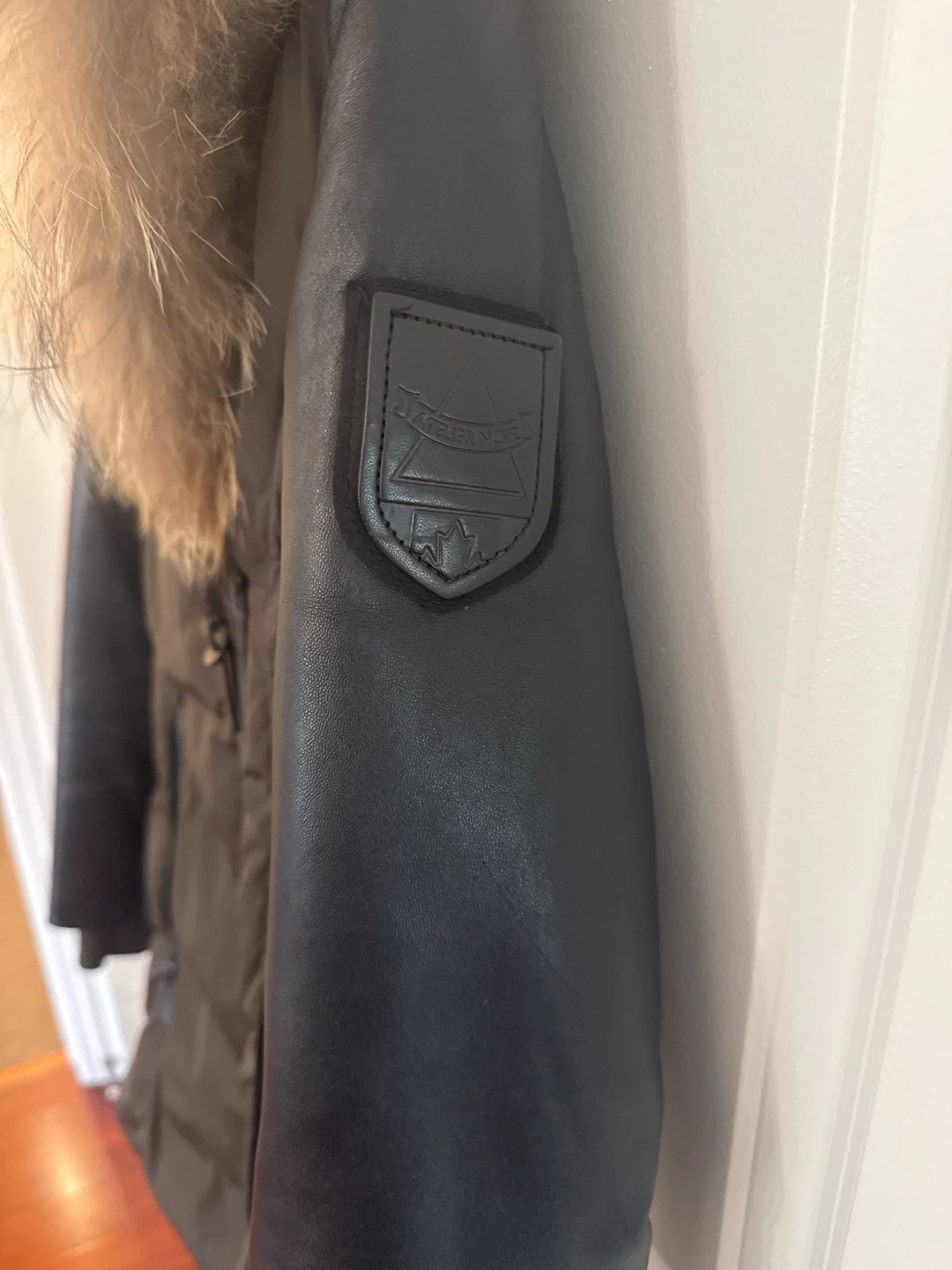 Atelier Noir Down Jacket with Leather Sleeves - P/S - photo 3