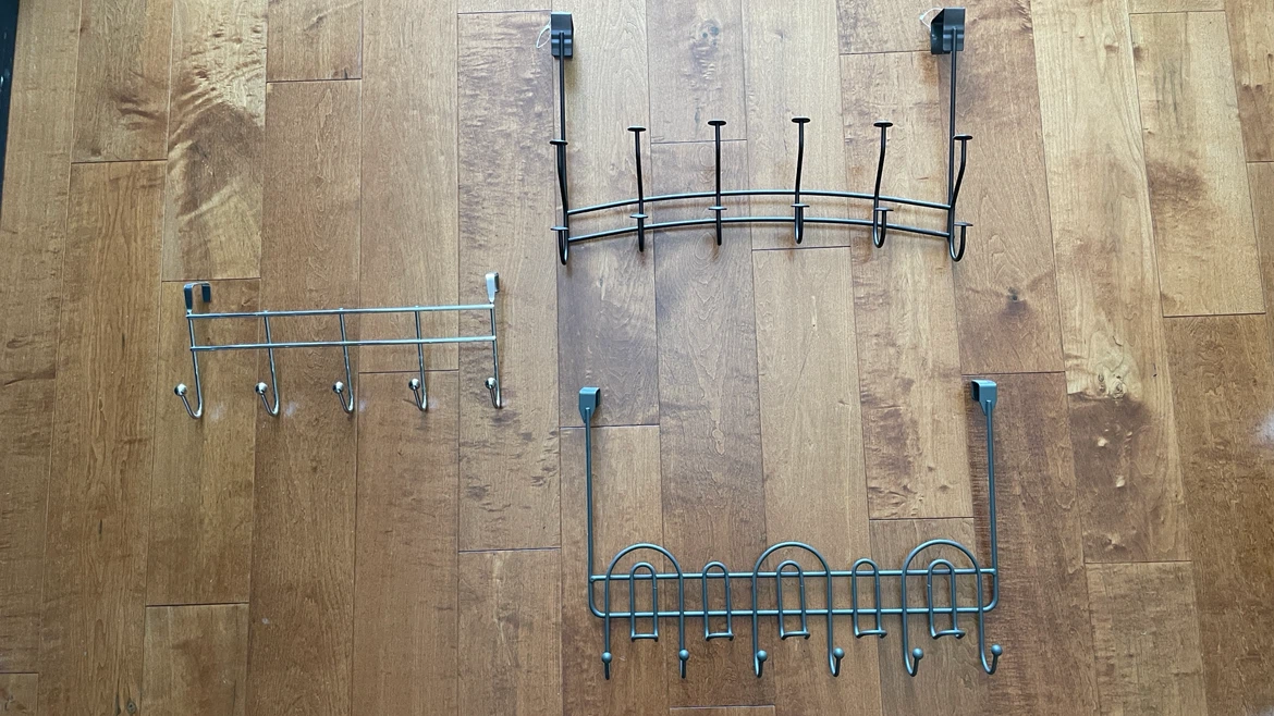 Lot of 3 Over-the-Door Hook Racks