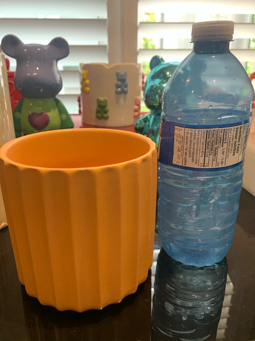 New - Orange Fluted Planter Pot