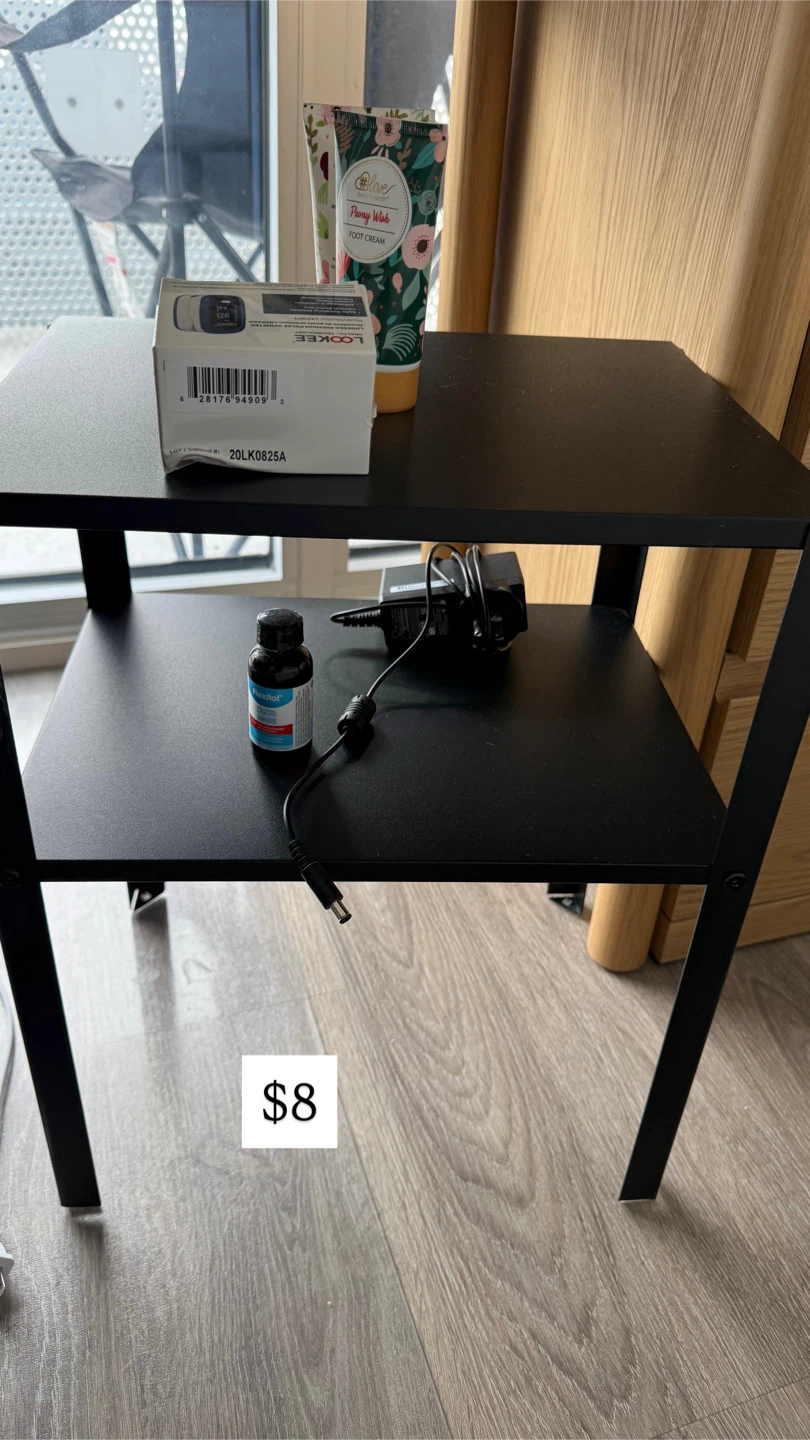 Black 2-Tier Side Table