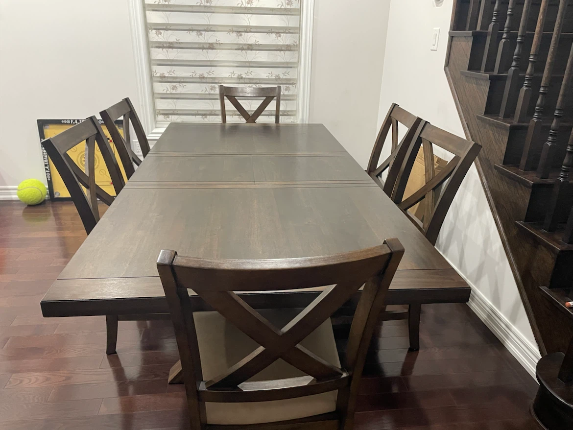 Wooden Dining Table Set with 6 Chairs - photo 2
