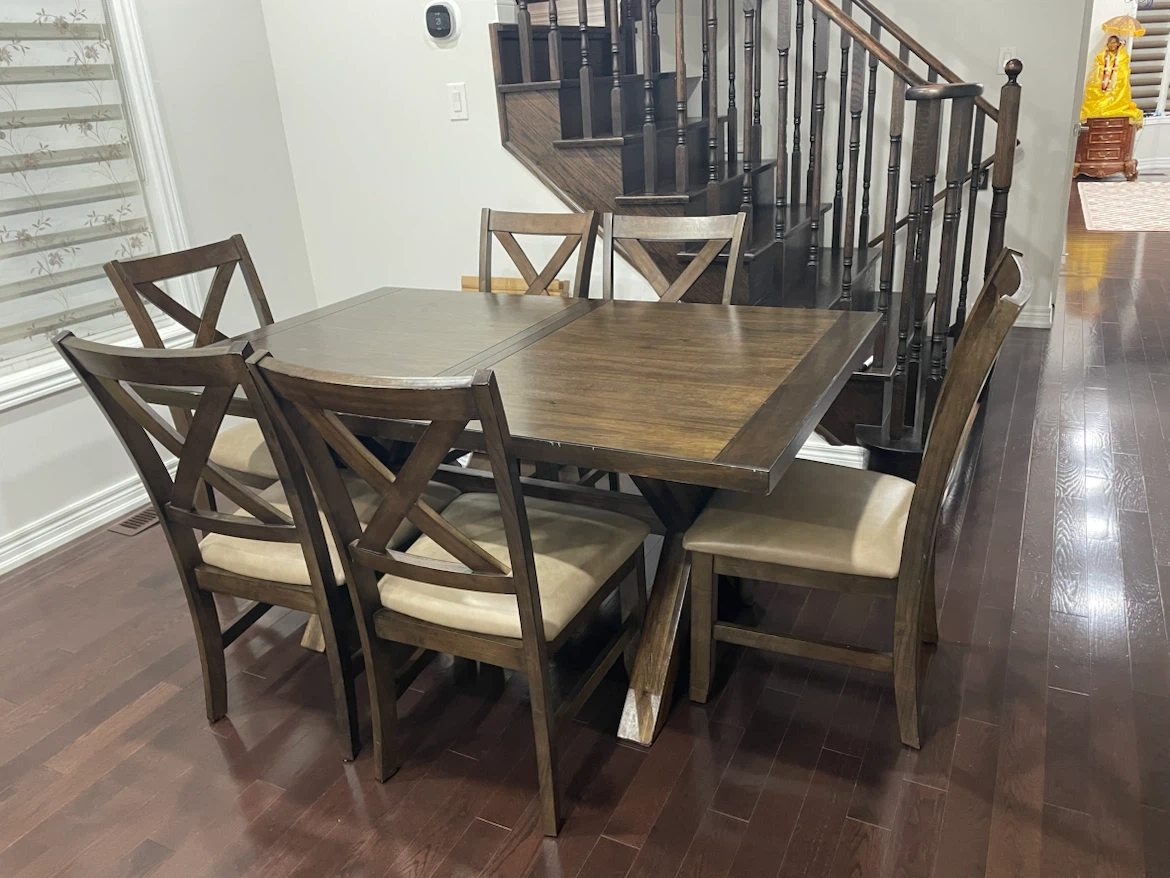 Wooden Dining Table Set with 6 Chairs - photo 5