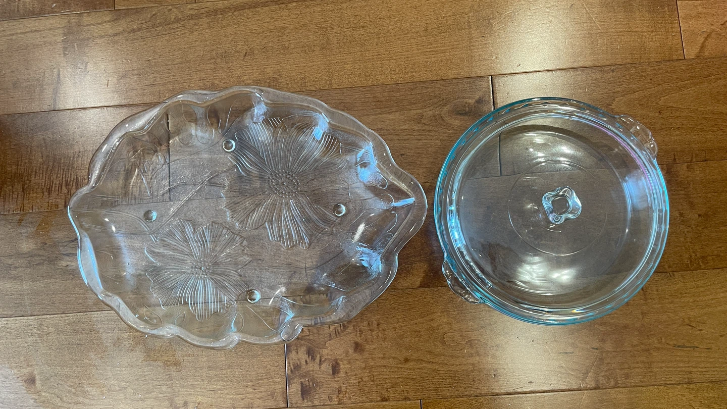 Clear Glass Serving Platter with Lid