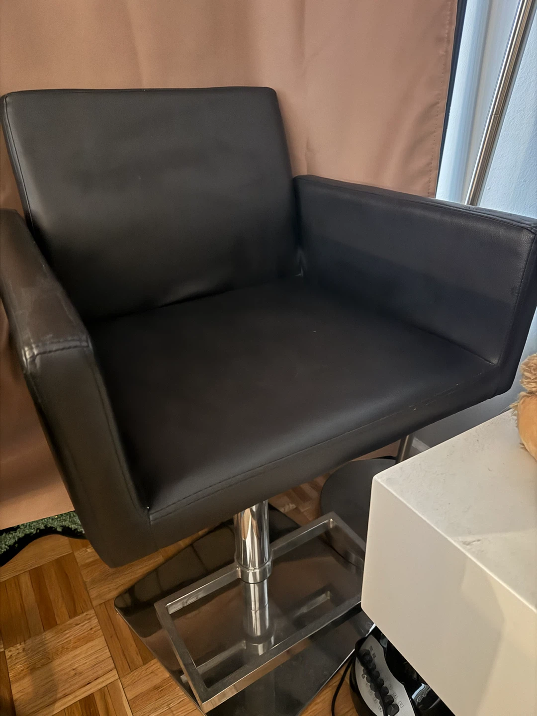Leather adjustable counter stool