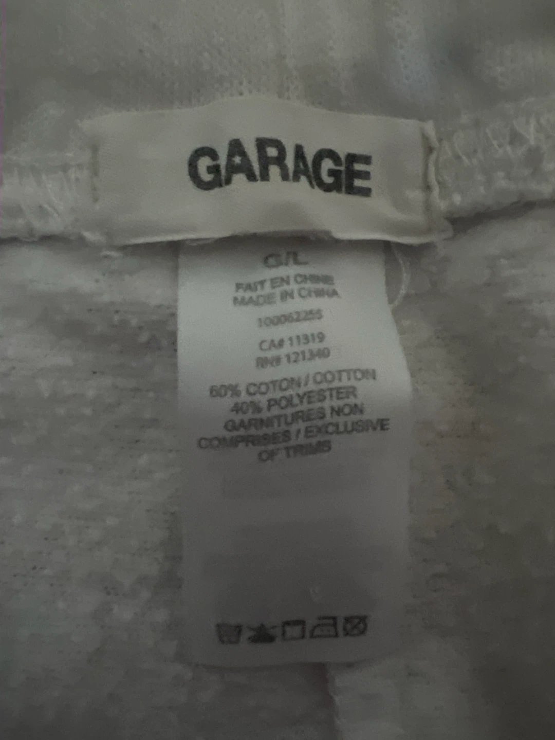 White Garage Sweatpants Size Large - photo 2