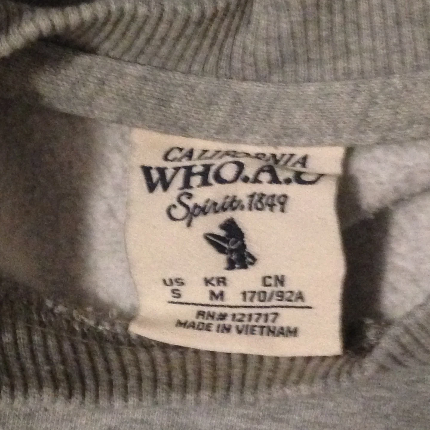 WHO.A.U Spirit 1849 Grey Crewneck Sweatshirt - Size S - photo 2