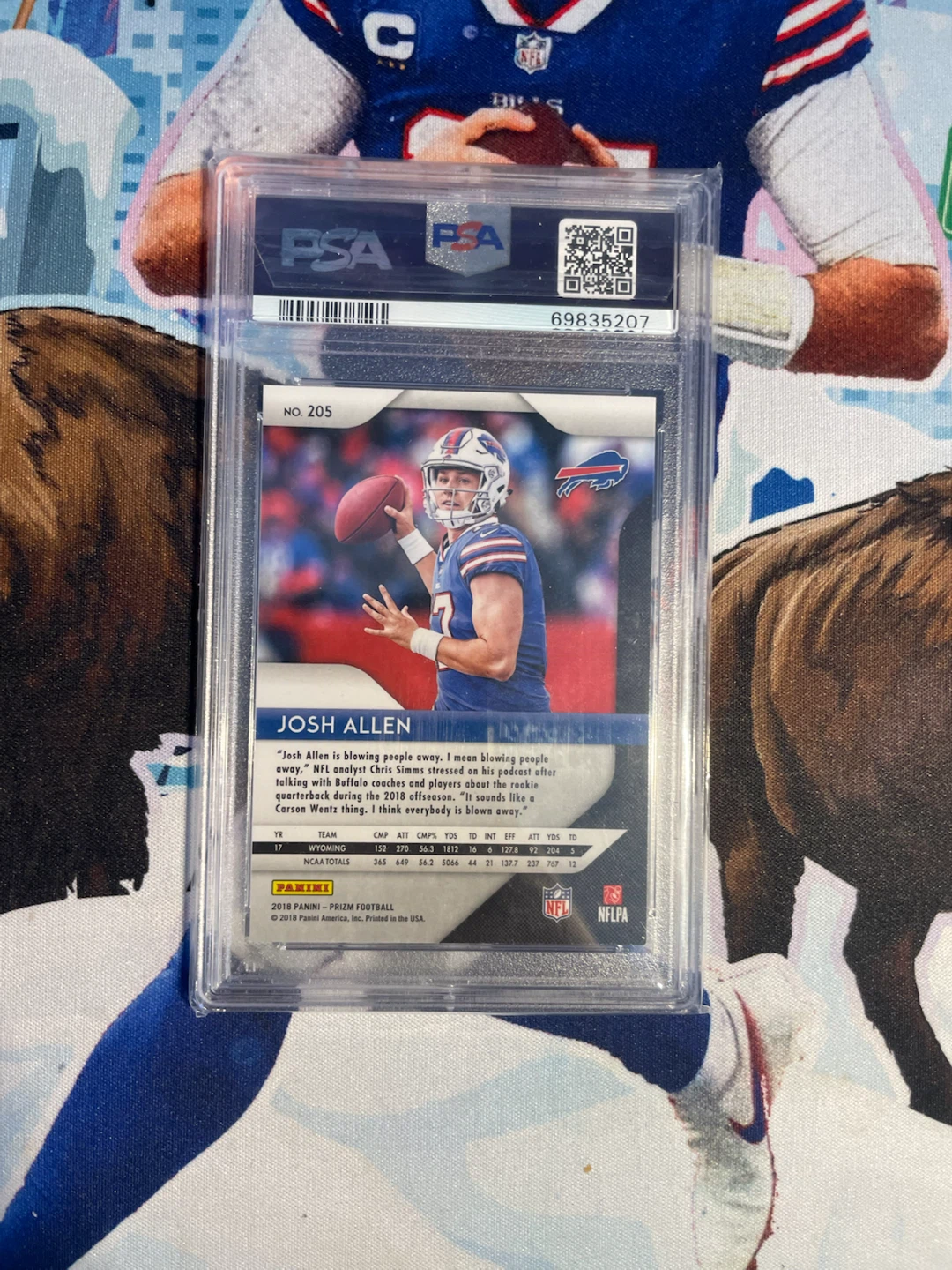 2018 Panini Prizm Josh Allen RC PSA 9 Mint - photo 2