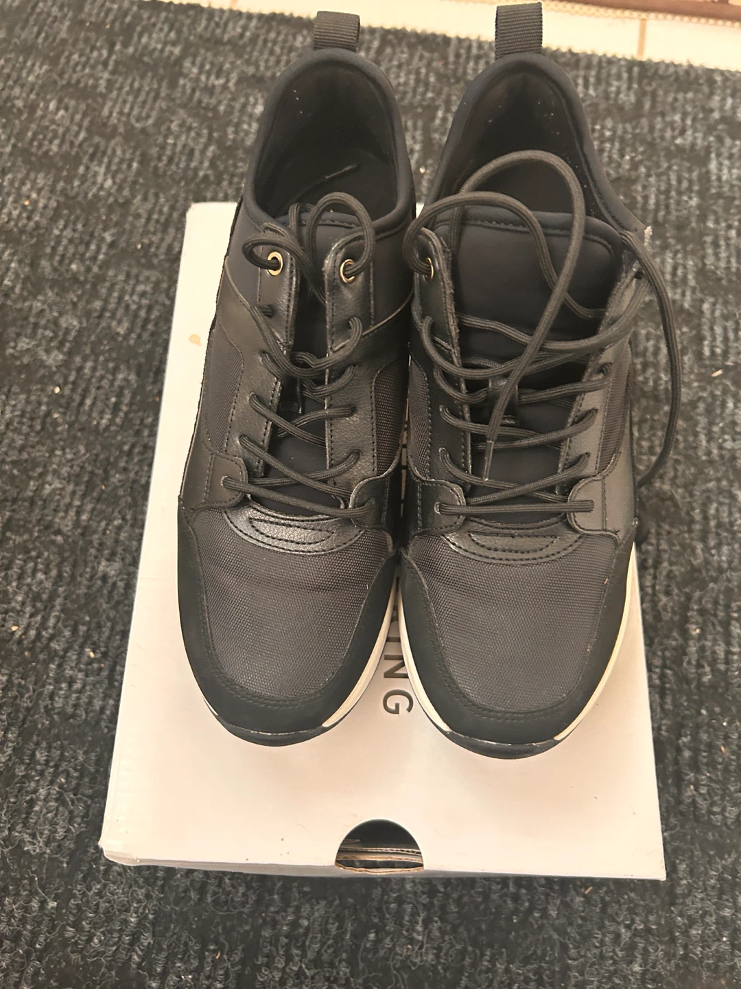 ALDO Black Wedge Sneakers Size 8 - photo 2