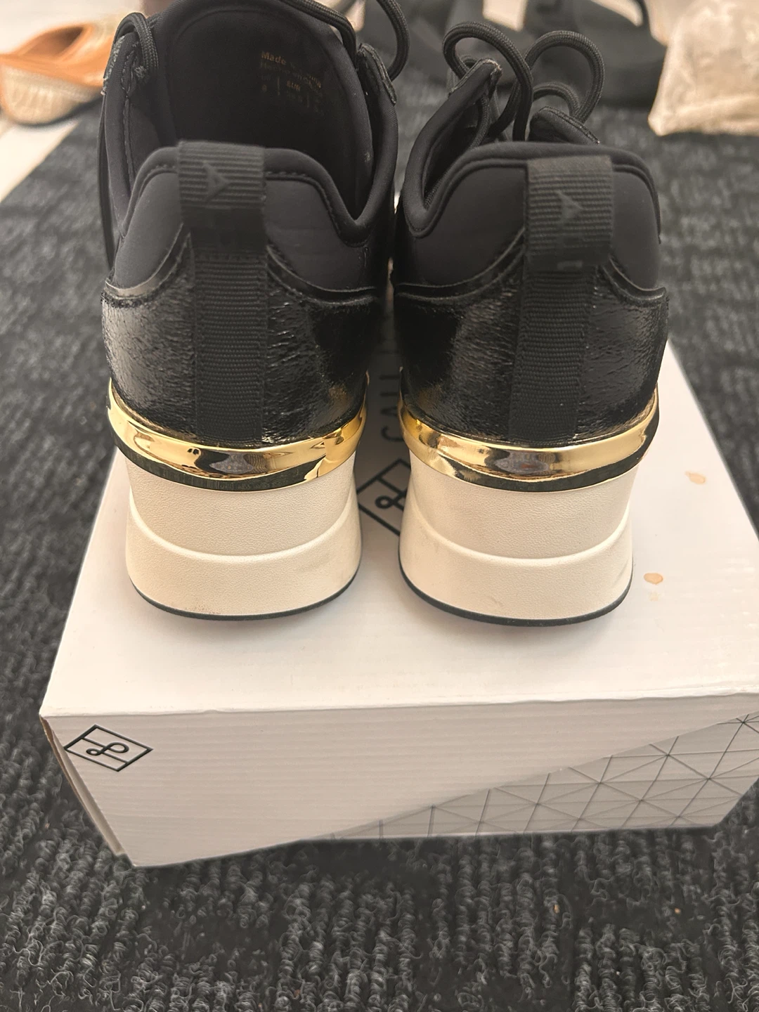 ALDO Black Wedge Sneakers Size 8 - photo 5