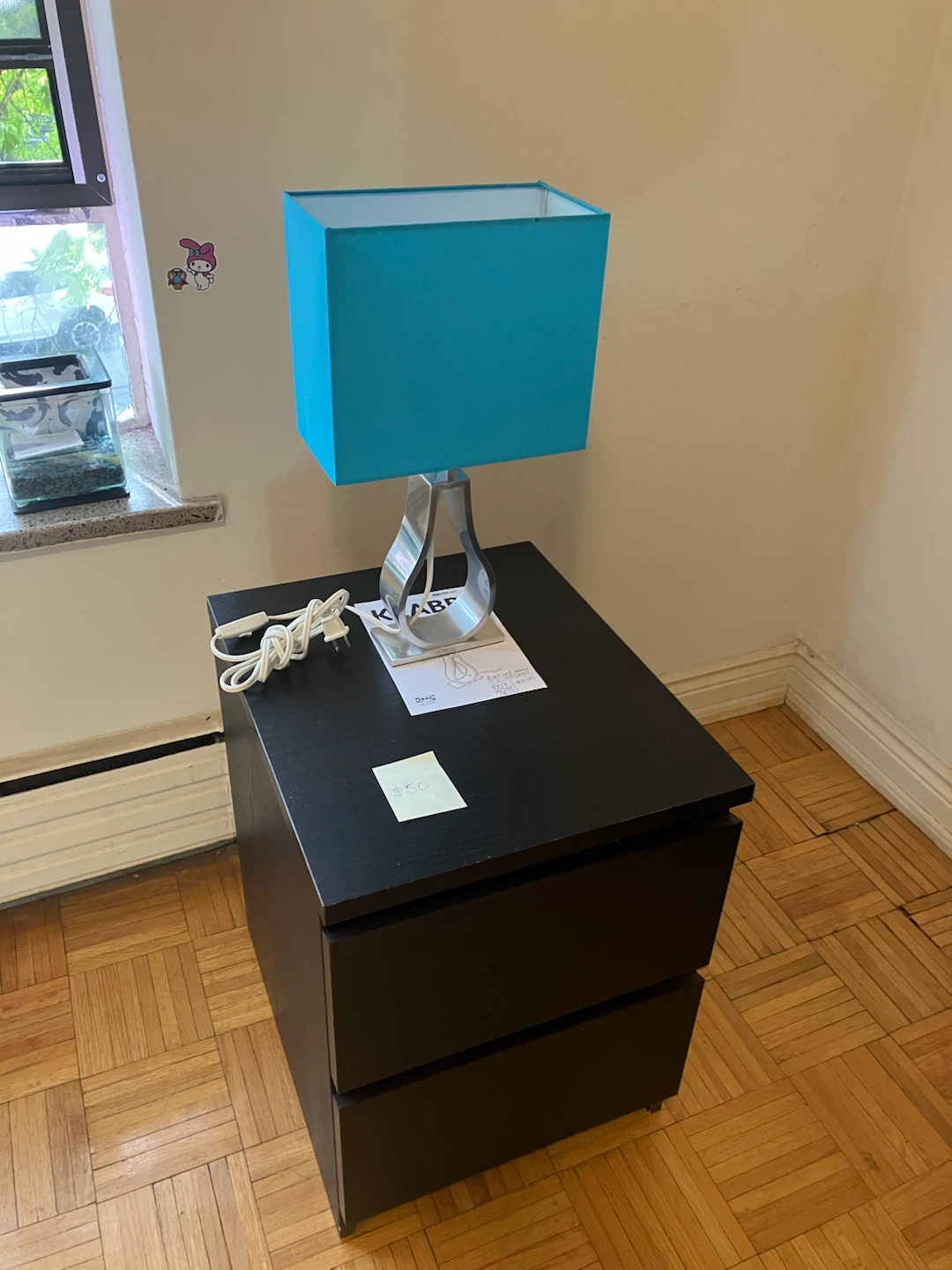 IKEA Black 2-Drawer Nightstand