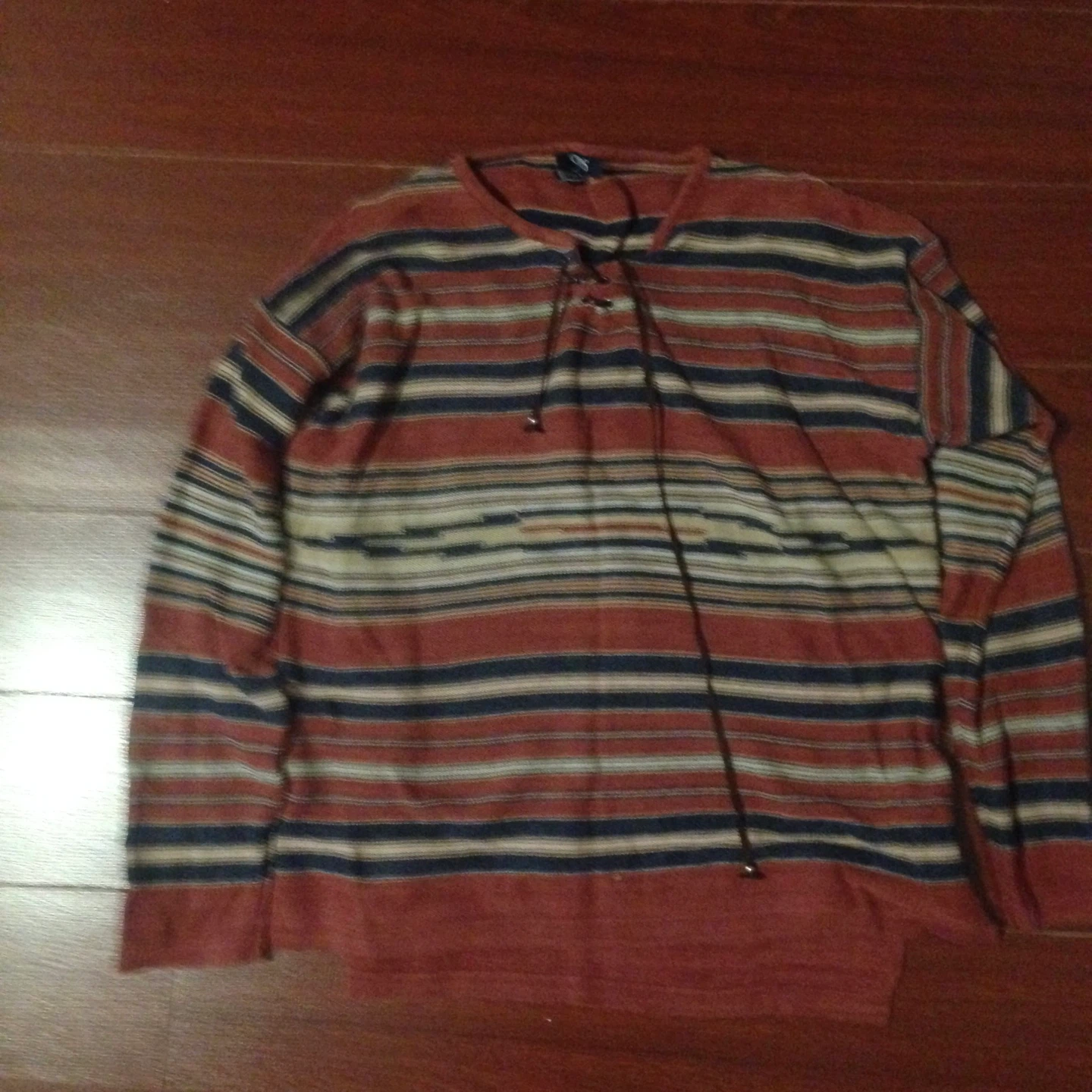 Chaps Denim Striped Long Sleeve Shirt L/G