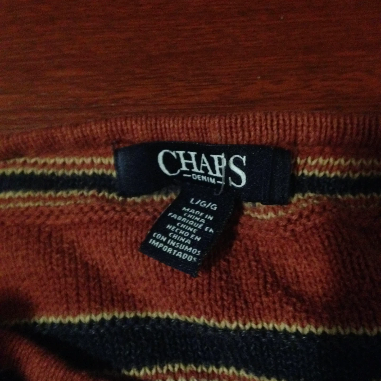 Chaps Denim Striped Long Sleeve Shirt L/G - photo 2