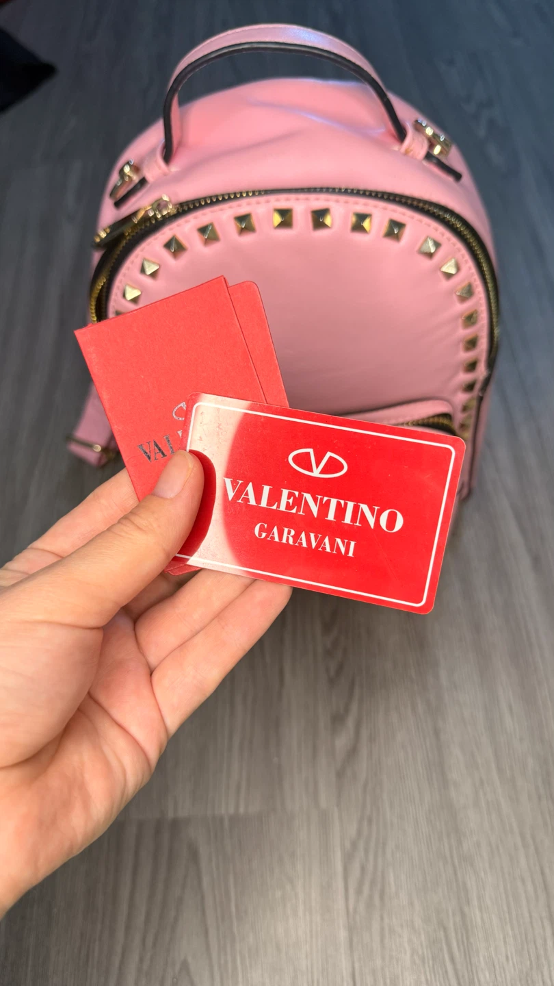 Valentino Garavani Pink Studded Mini Backpack