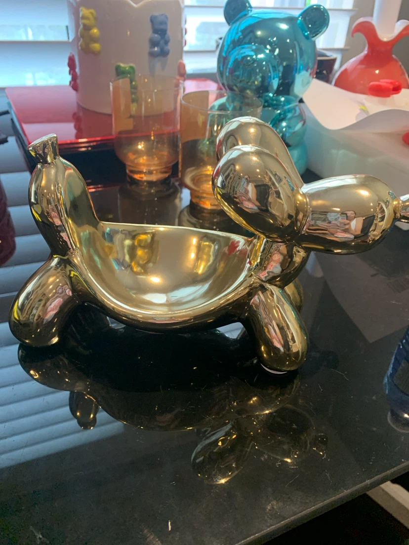 Chrome Balloon Dog Bowl