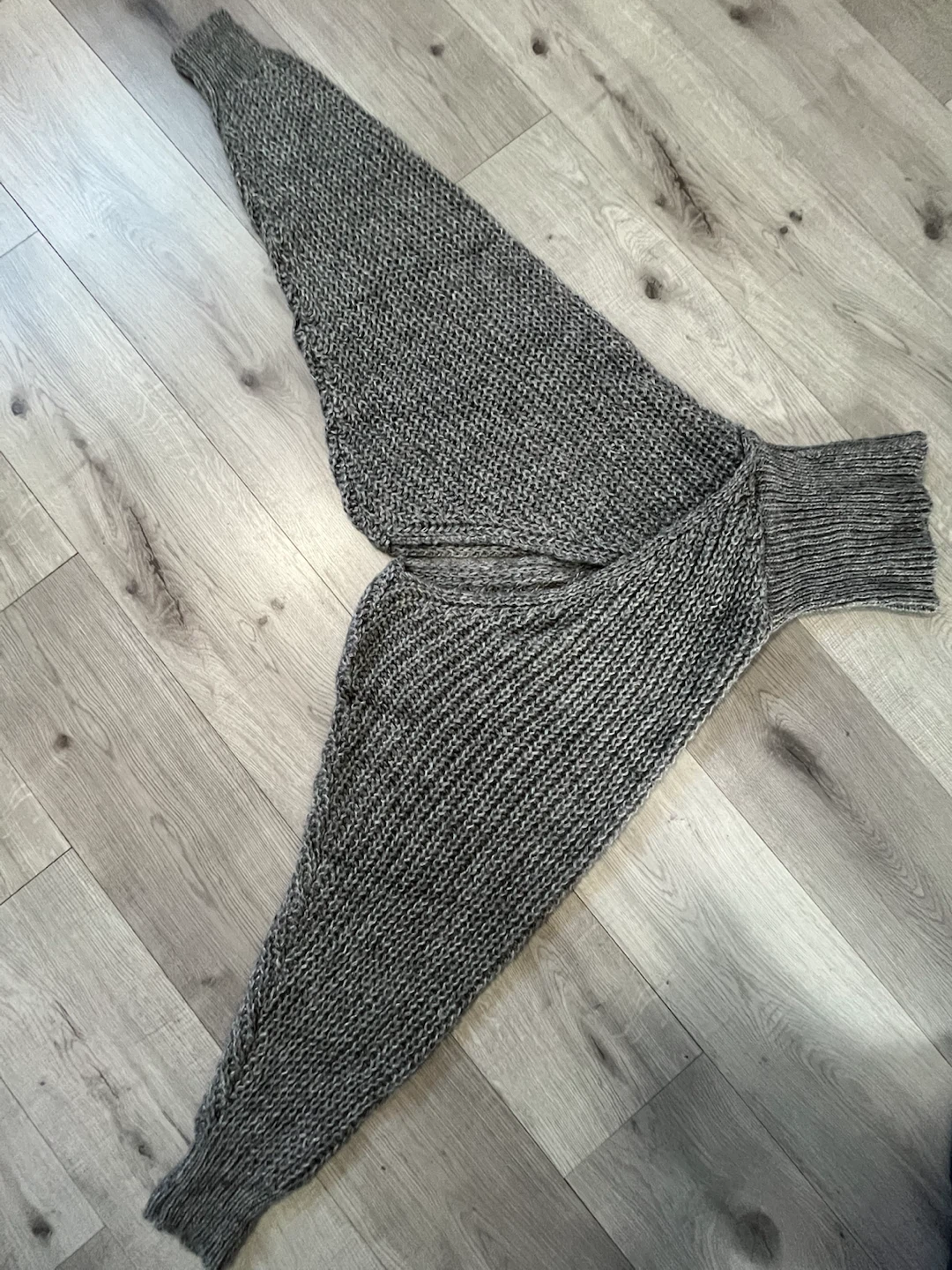 Anthropologie Grey Asymmetric Dolman Sweater Top - All - photo 3
