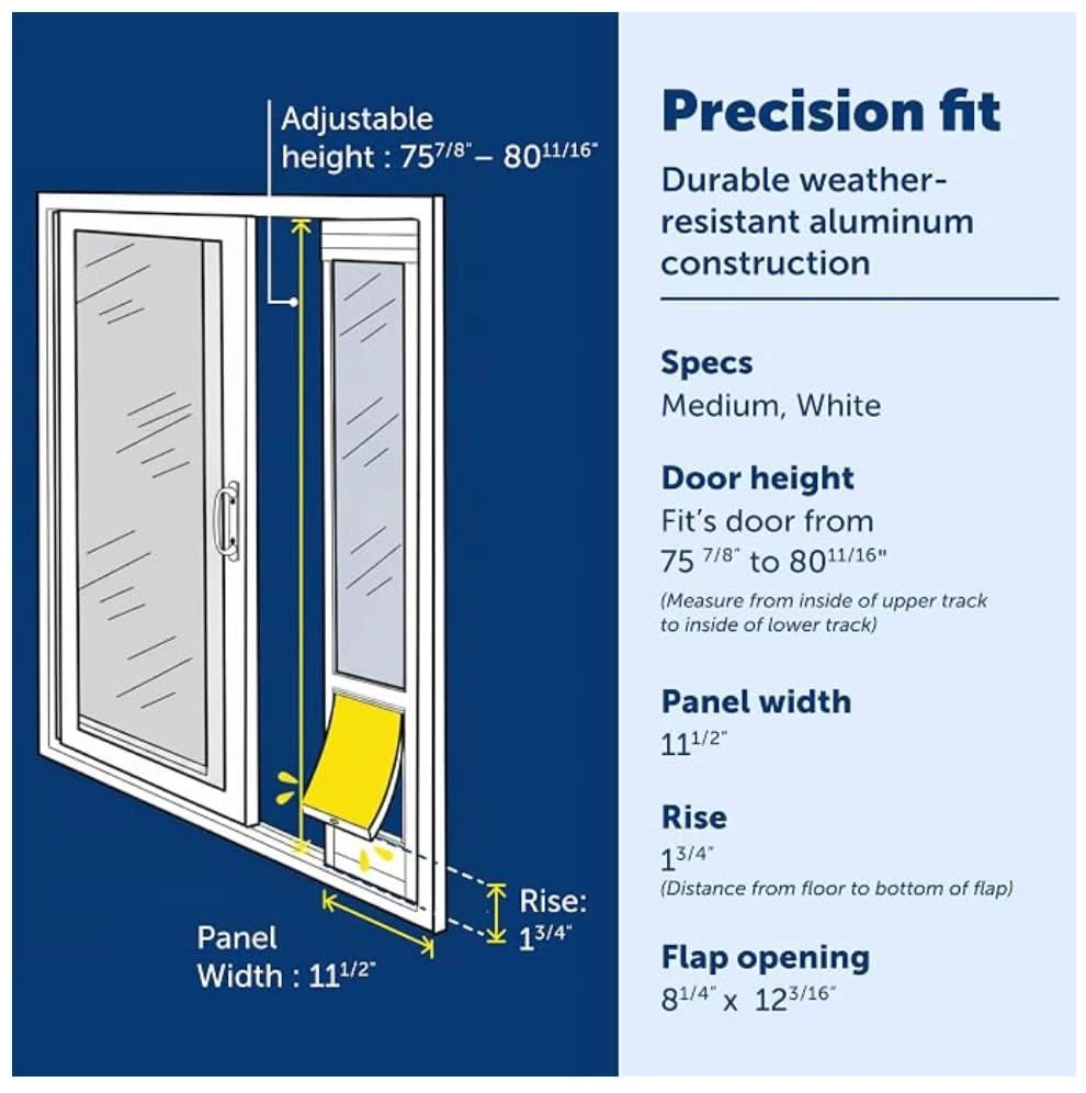 Pet Door Panel for Sliding Door - White
