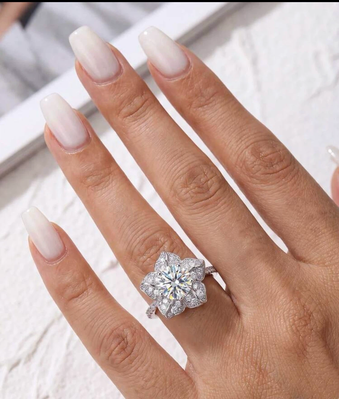 Bague  moissanite, argent sterling 925 - photo 3