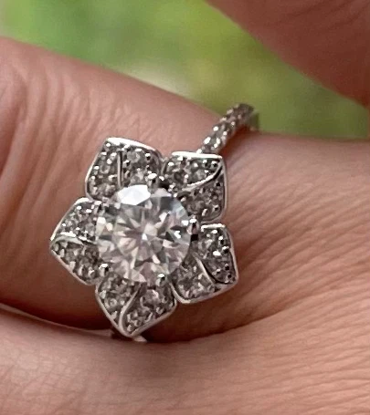 Bague  moissanite, argent sterling 925 - photo 4