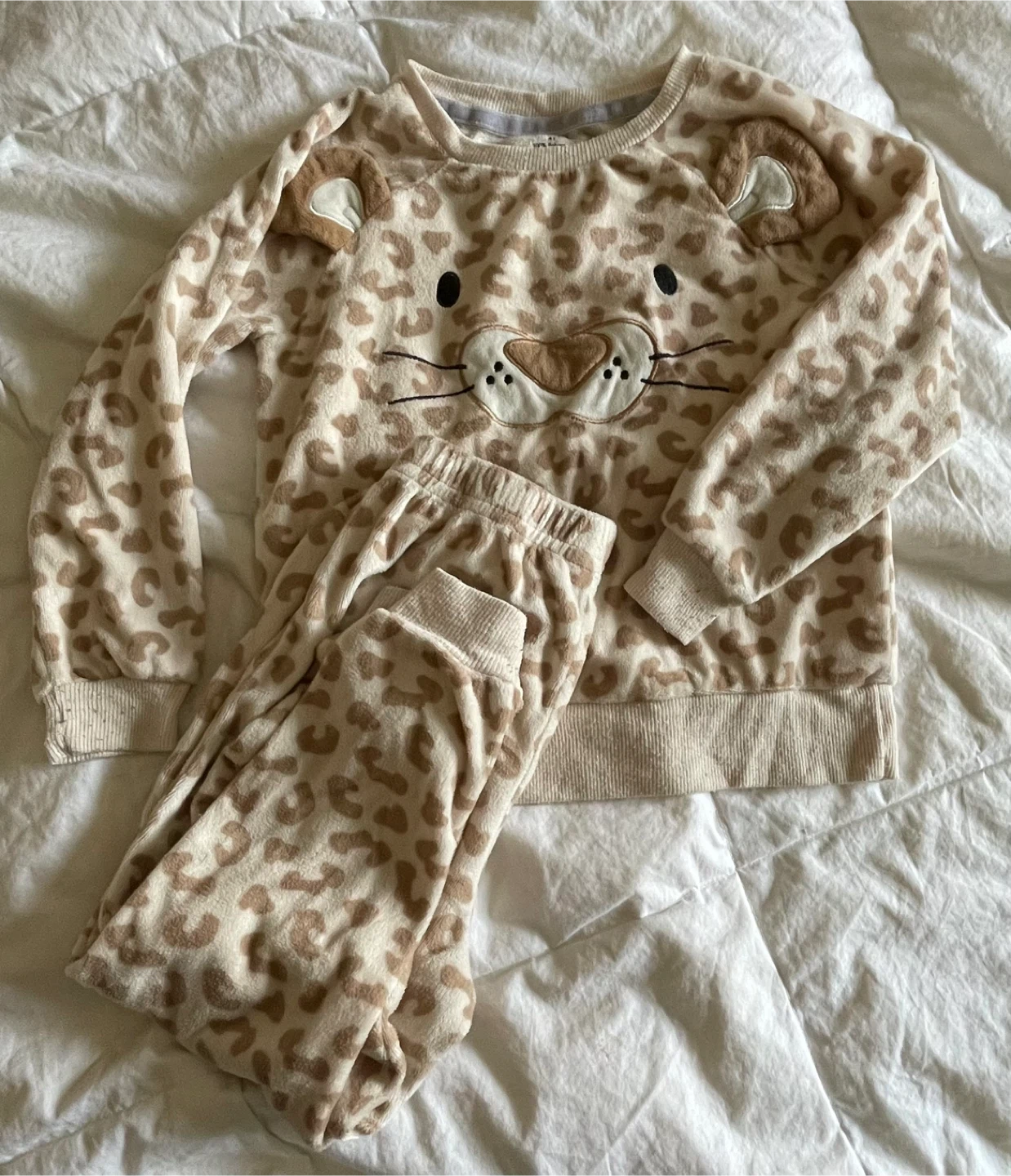 George Leopard Fleece Pajama Set 4T