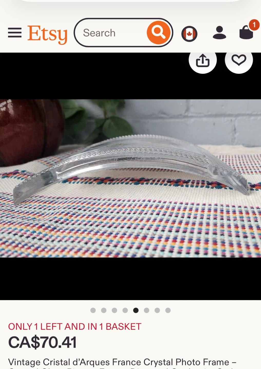 NEW Crystal Photo Frame: gift boxed - photo 2
