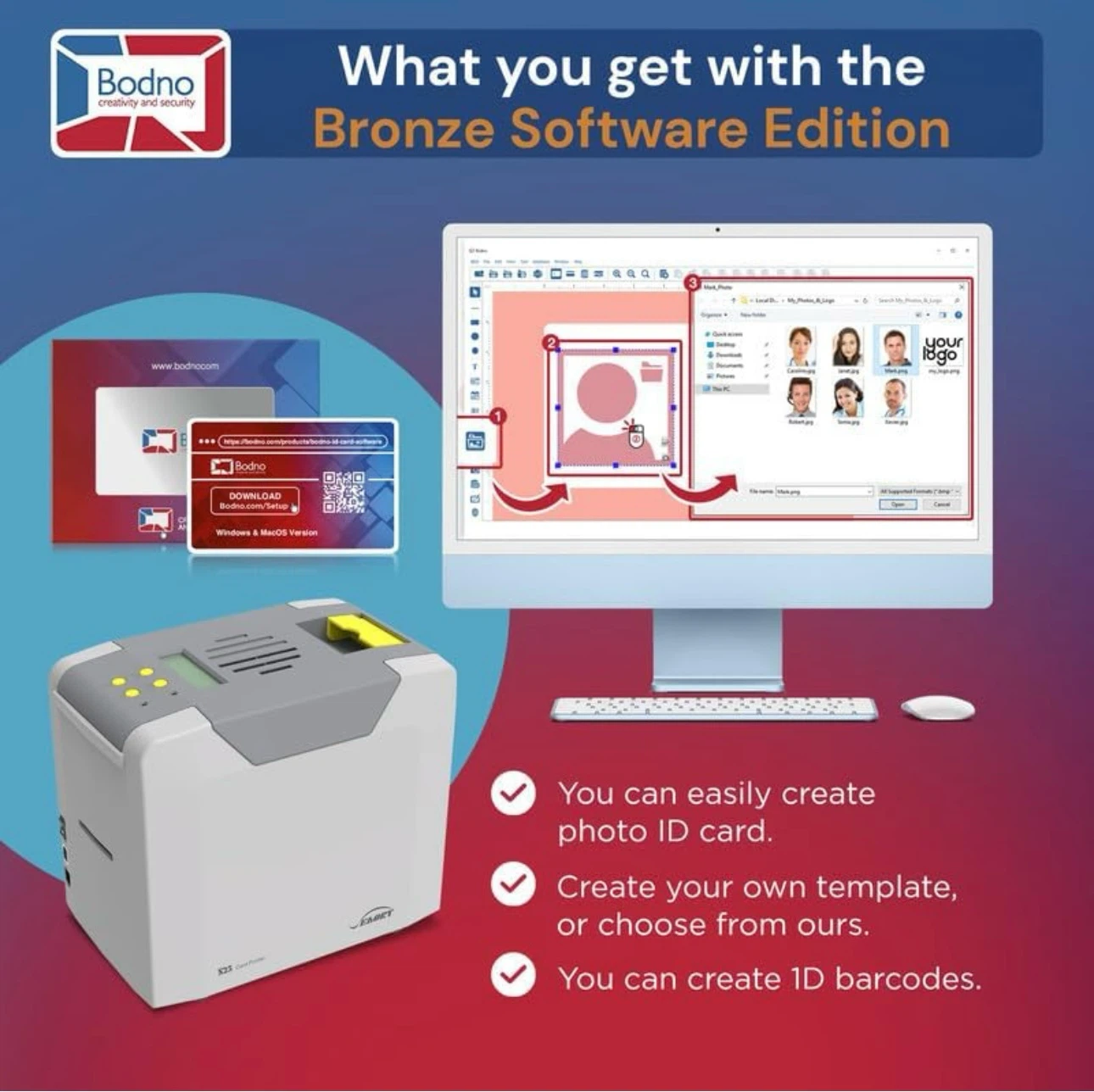 Bodno Bronze Edition ID Card Printer with Software - photo 3