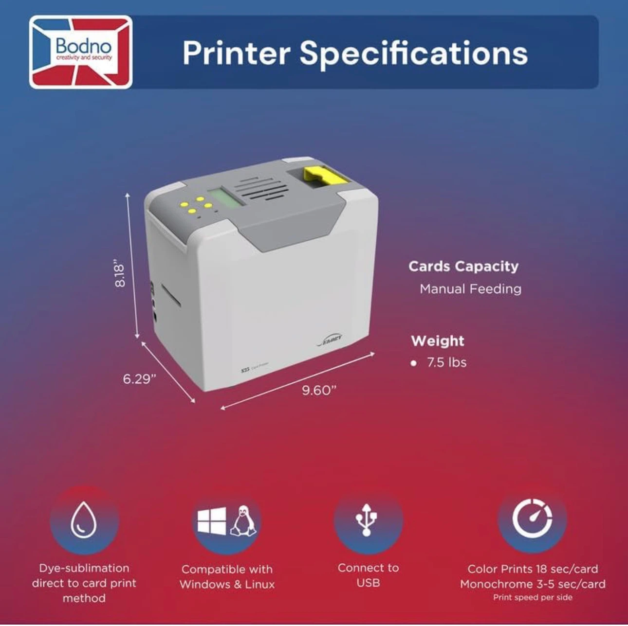 Bodno Bronze Edition ID Card Printer with Software - photo 4