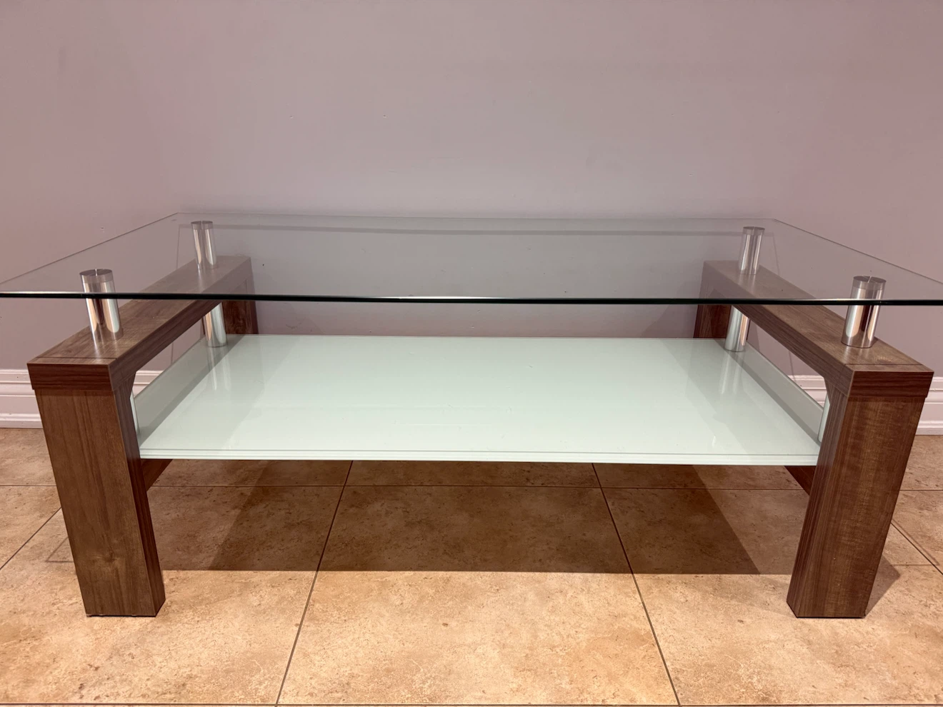 Glass and Wood Coffee Table - photo 2