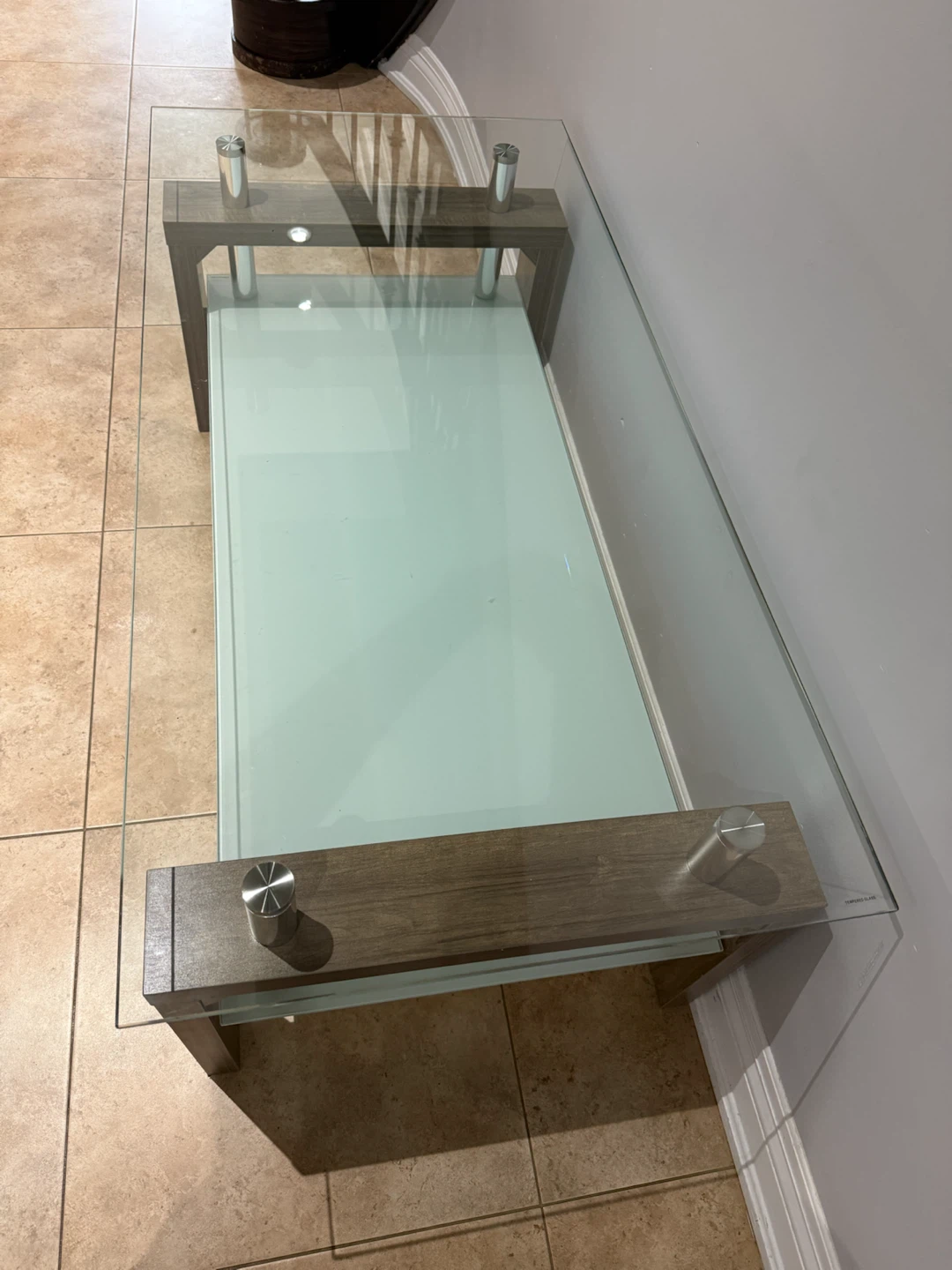 Glass and Wood Coffee Table - photo 3