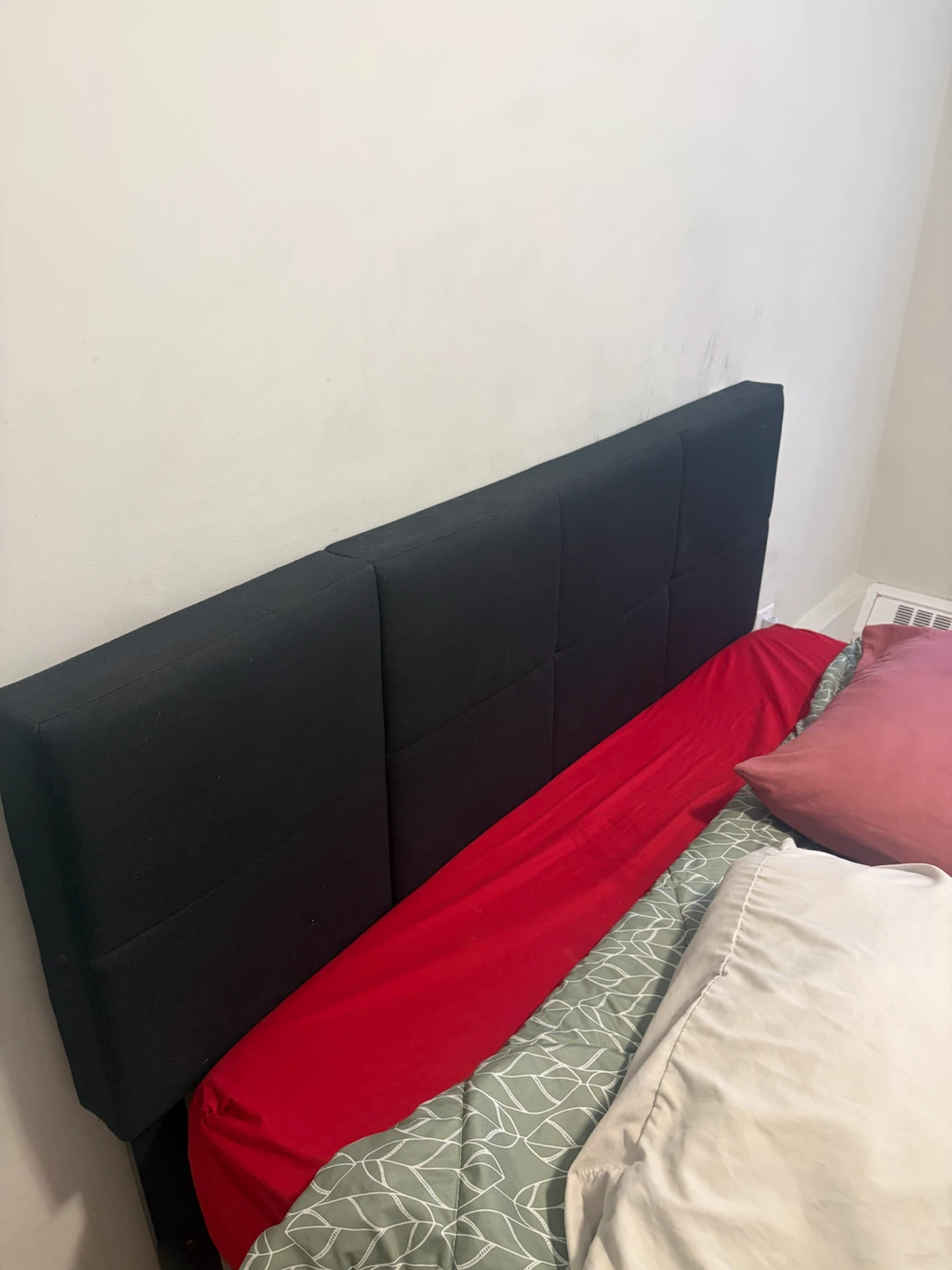 Queen Black Headboard With Mattress - photo 2