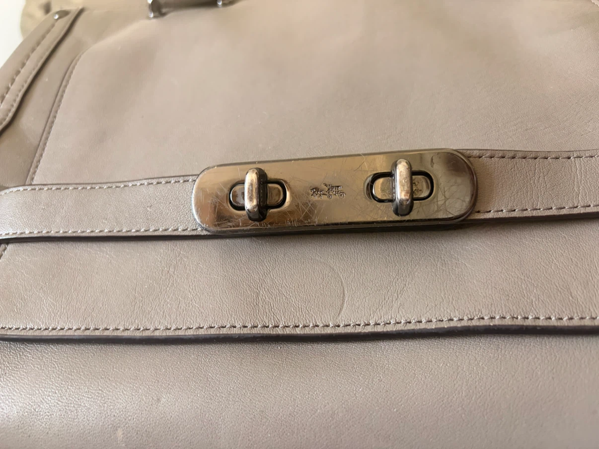 Coach Leather Satchel Bag - Grey - photo 3
