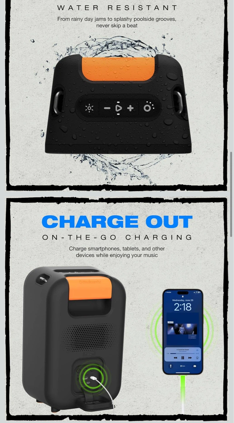 Skullcandy STOMP Portable Party Speaker with LED Light Show - photo 3