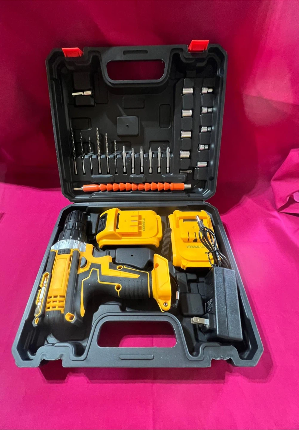 NEW - 24 Piece Cordless Drill Set with 2 Batteries and Charger