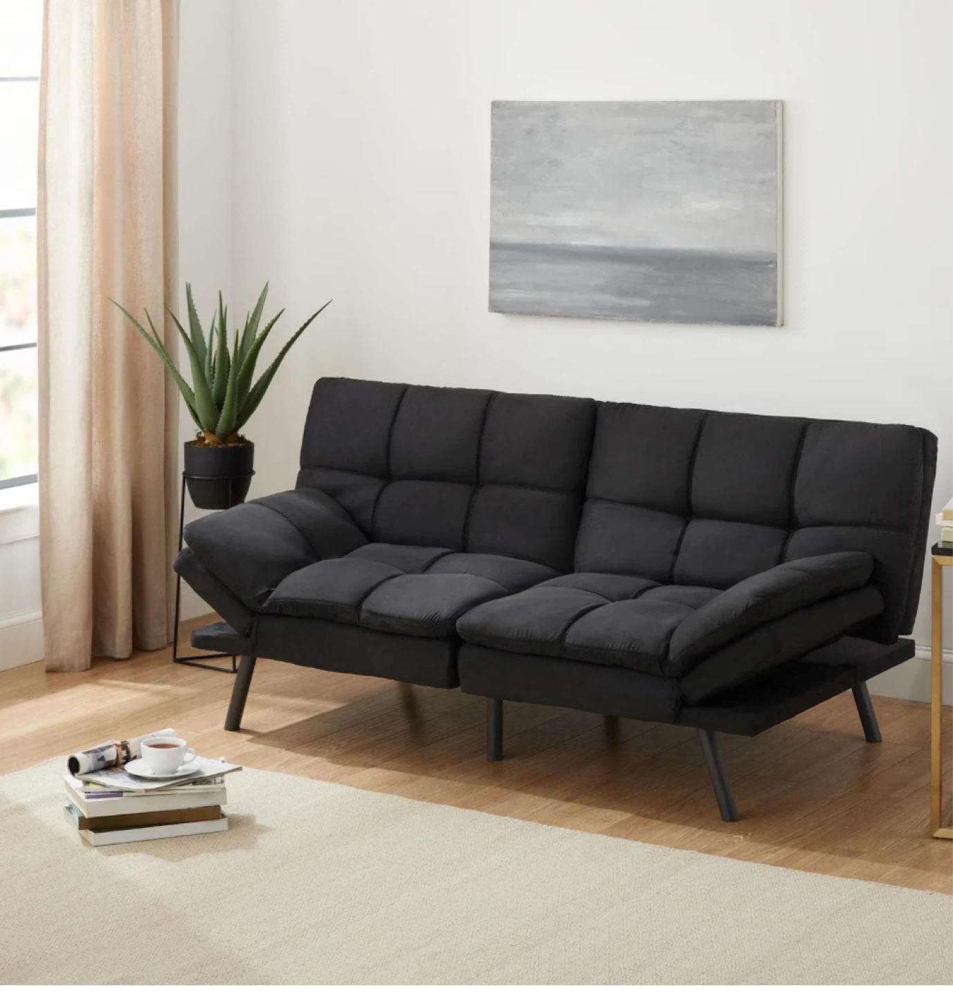 Black Futon Sofa Bed - photo 2