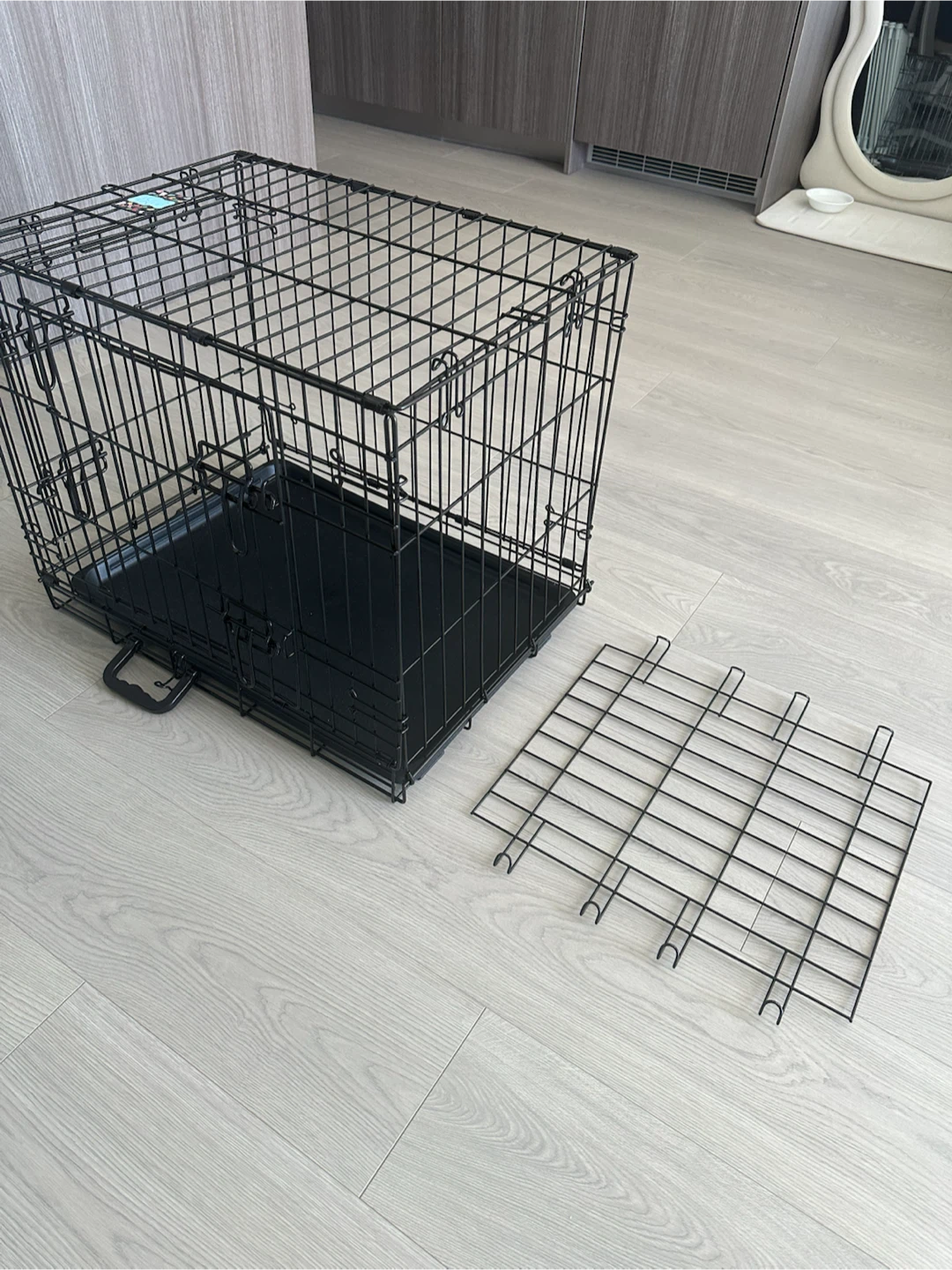 Double Door Folding Wire Dog Crate w/ Divider Panel