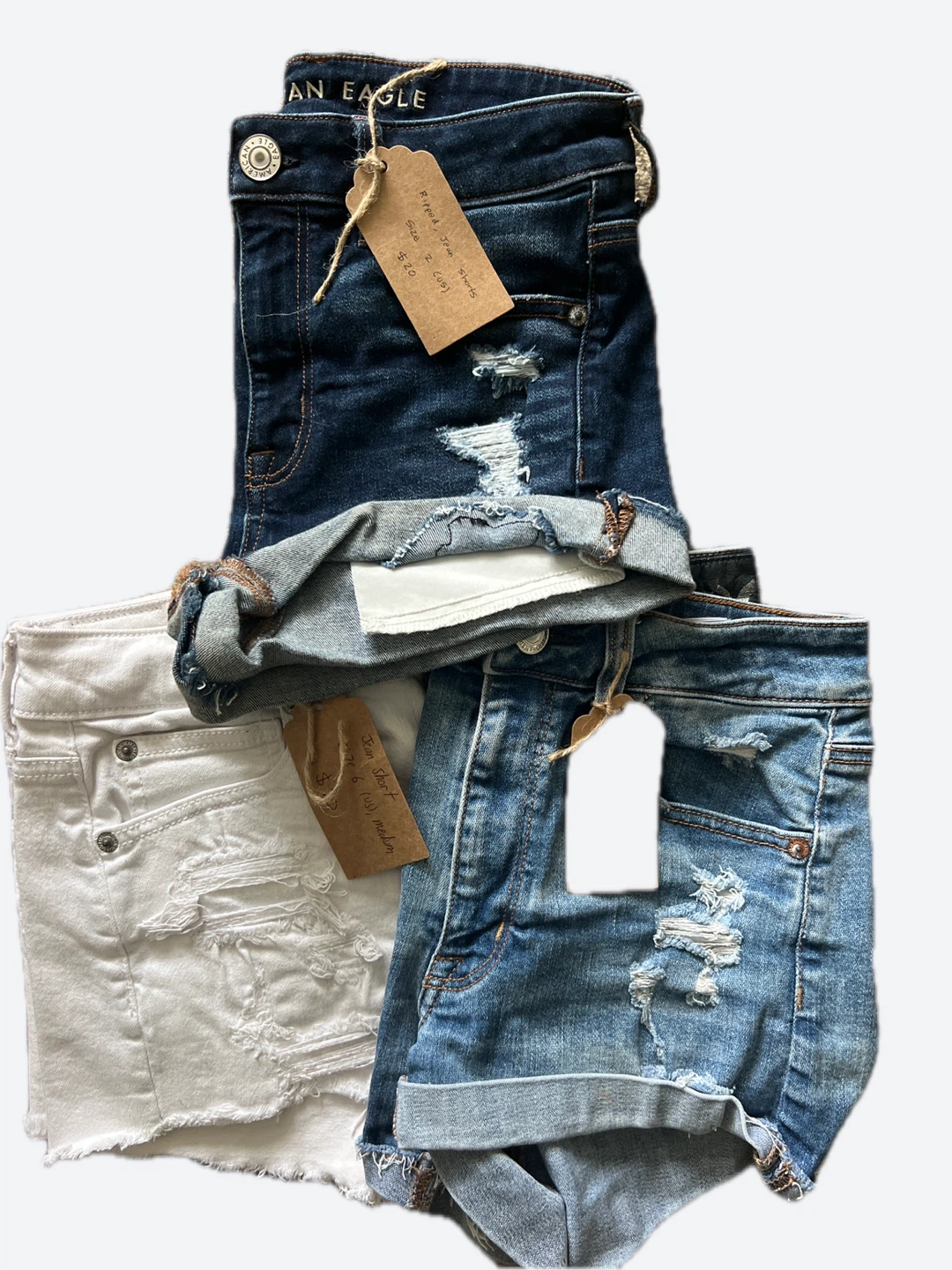 3 Pair American Eagle Ripped Denim Shorts