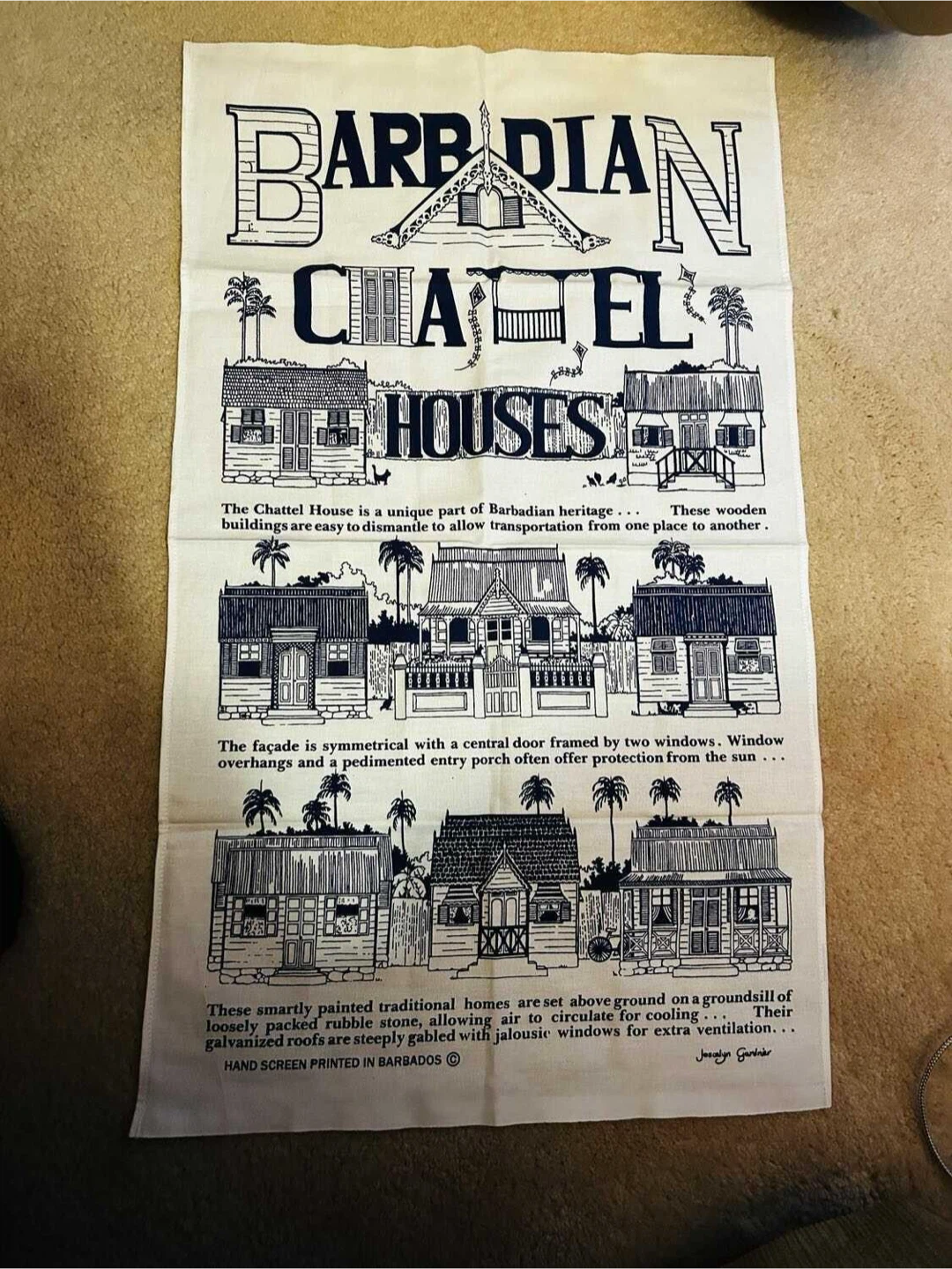 NEW Barbados Chattel Houses kitchen Tea Towel