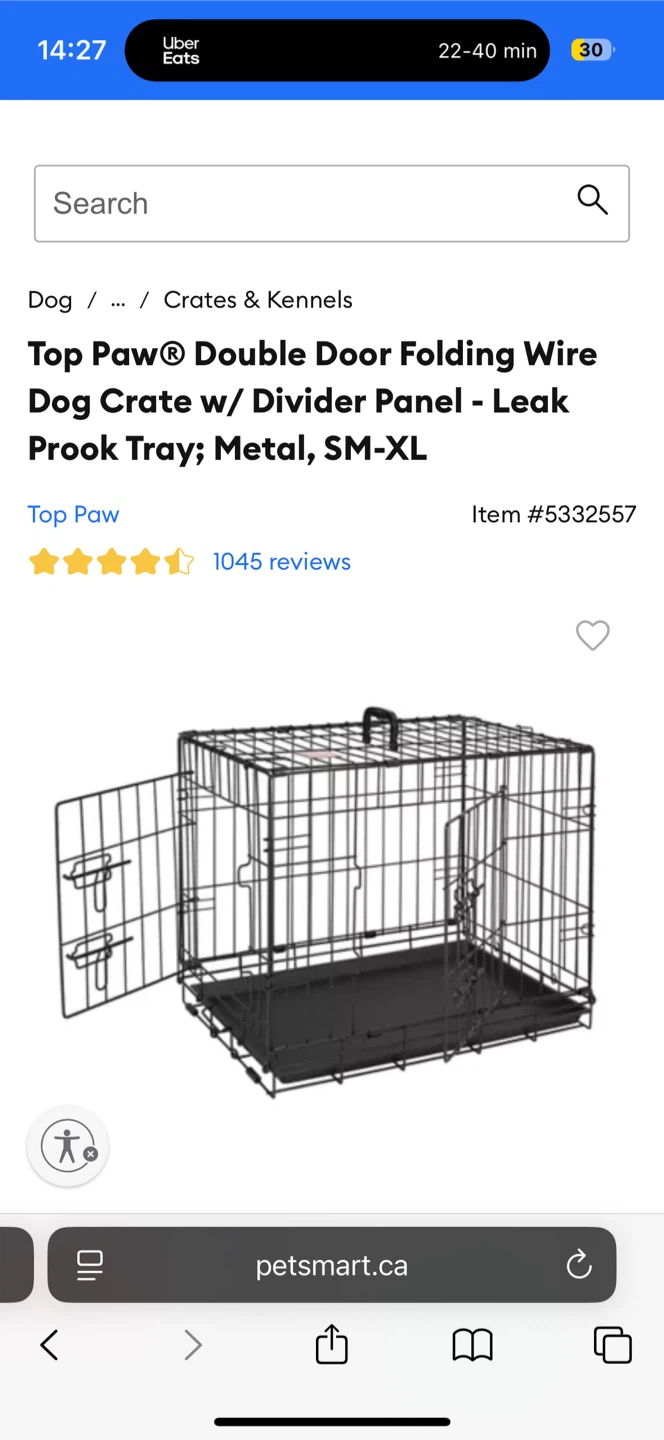 Double Door Folding Wire Dog Crate w/ Divider Panel - photo 2