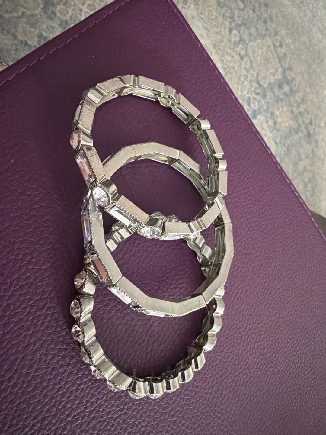 Set of 3 Rhinestone Stretch Bracelets - photo 2