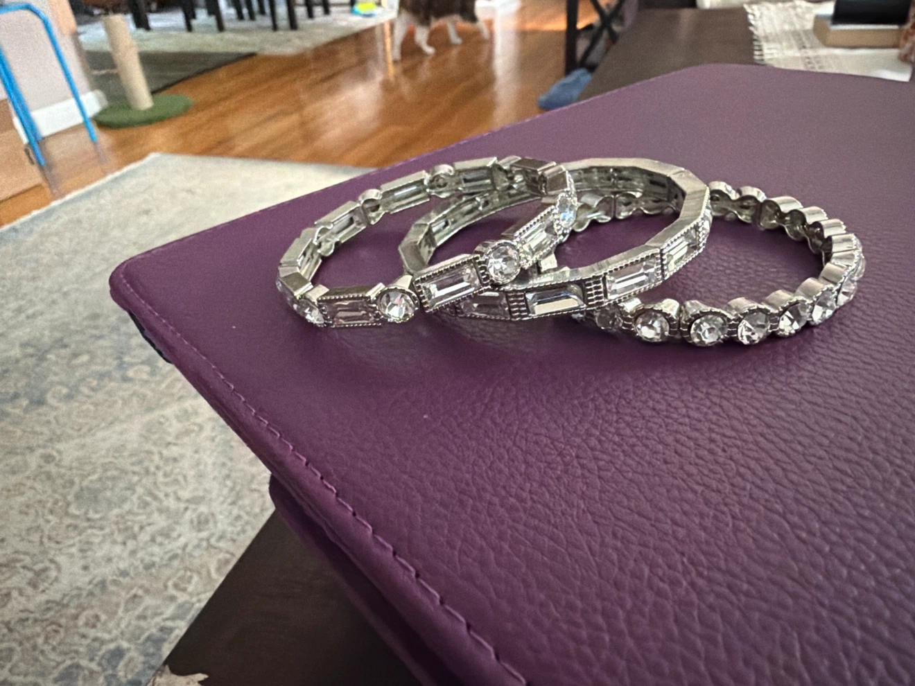Set of 3 Rhinestone Stretch Bracelets - photo 3