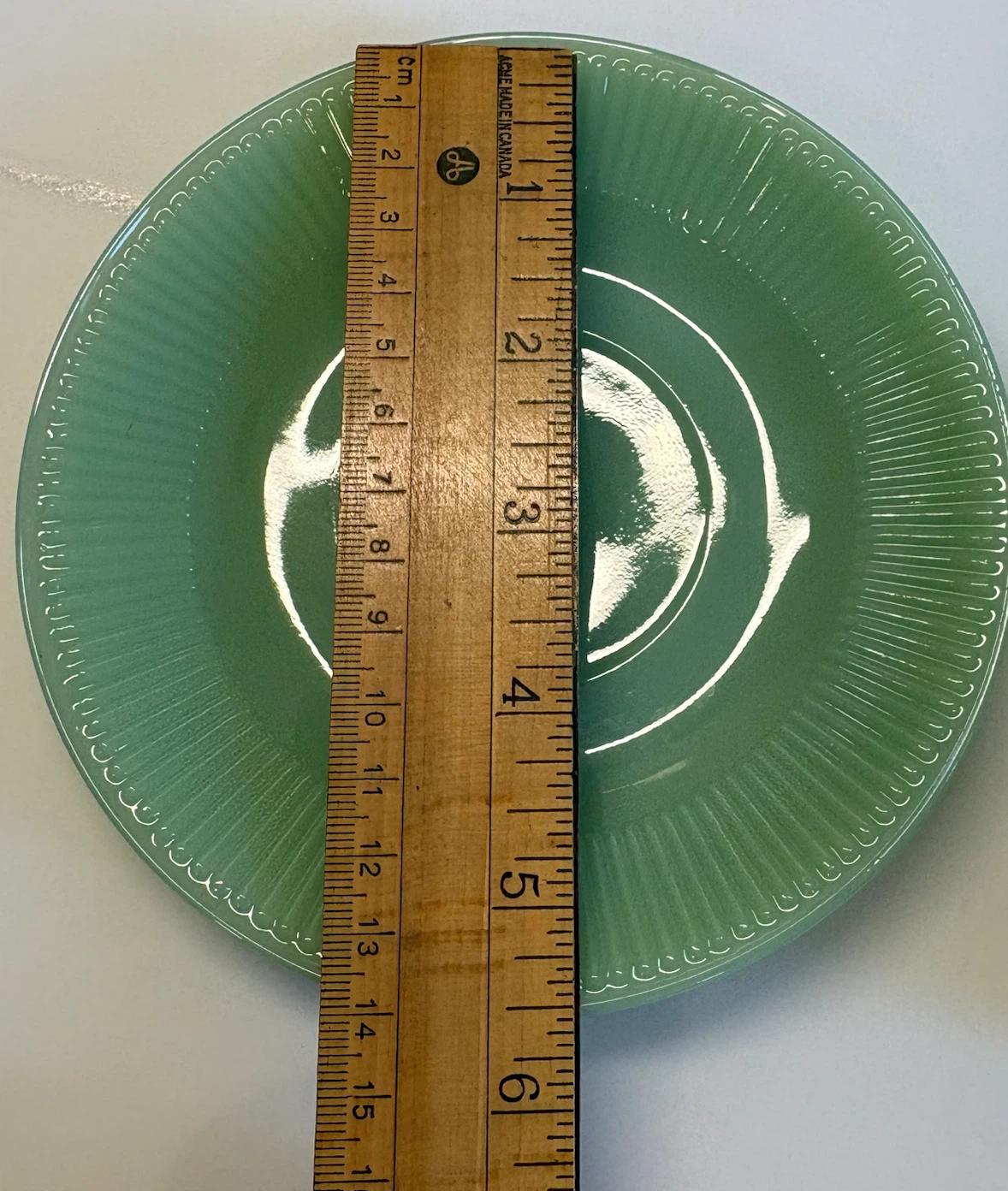 Fire king Jadeite Green Swirl saucers  (Set of 2) - photo 3