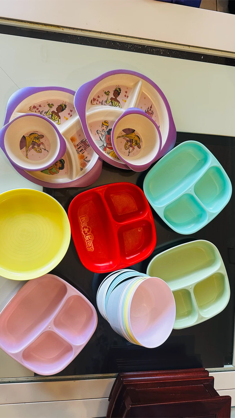 Disney Princess Divided Toddler Plates and Bowls Set